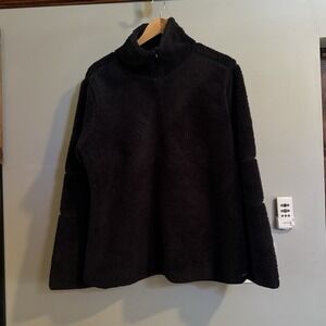 Athleta Sweater Cloud Fleece‎ 1/4 Zip Mock Neck Pullover Women's Size XL